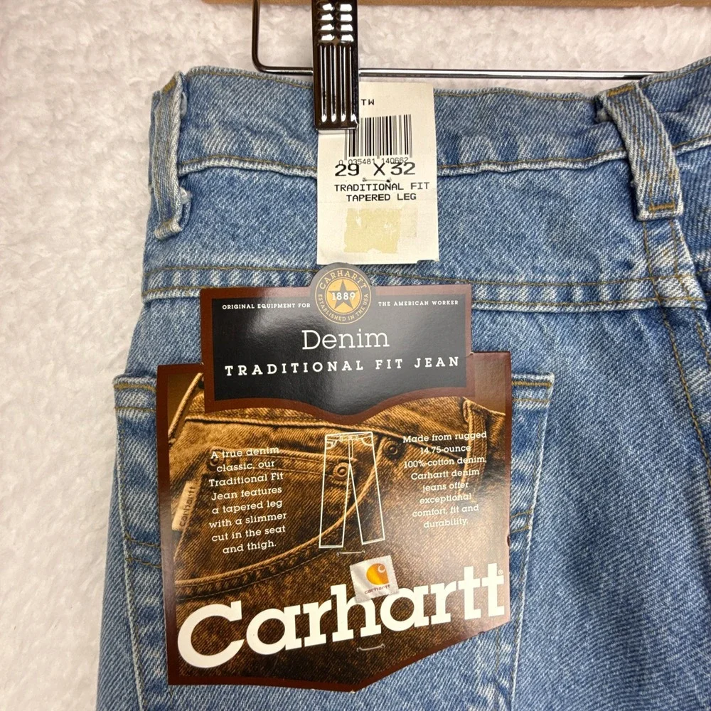 Carhartt Traditional Fit Jean Mens 29x32 Denim B18 STW‎ Light Wash NOS NWT